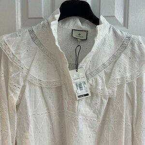 NWT Tuckernuck White Eyelet Mirabella Blouse - Size Large